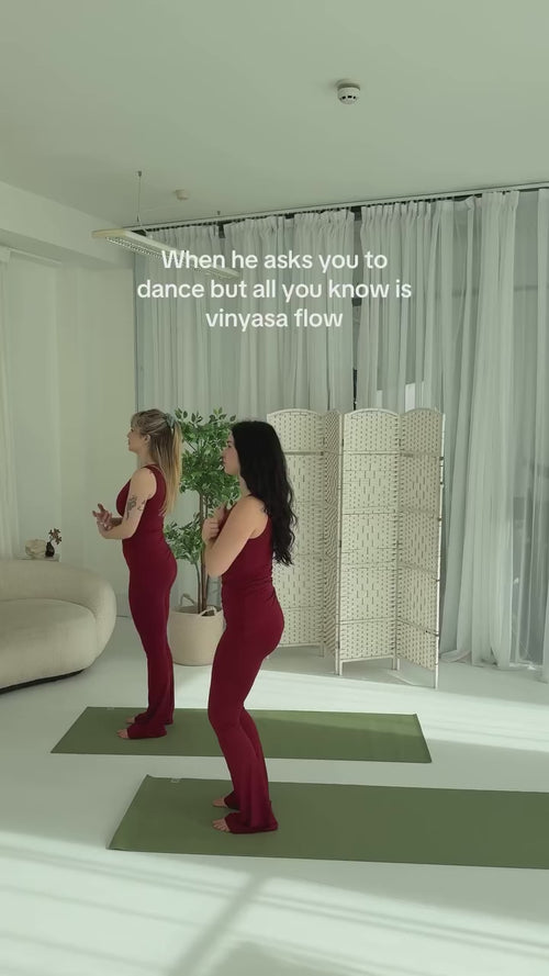 Women practicing yoga in Willoma bamboo activewear, showcasing premium breathable bamboo fabric designed for mindful movement and everyday comfort.